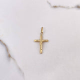 Dije Cruz Cristo 1.1gr / 3.5cm / Puntas Planas Oro Amarillo $