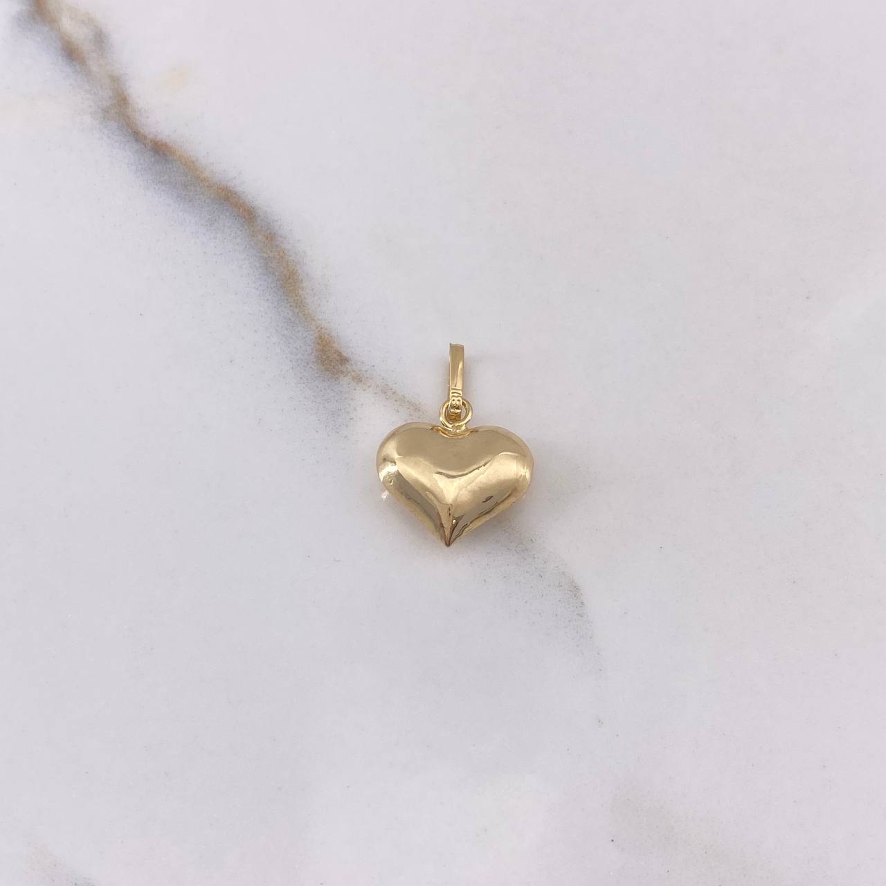 Dije Corazon Soplado 0.5gr / 1.7cm / Liso Oro Amarillo $