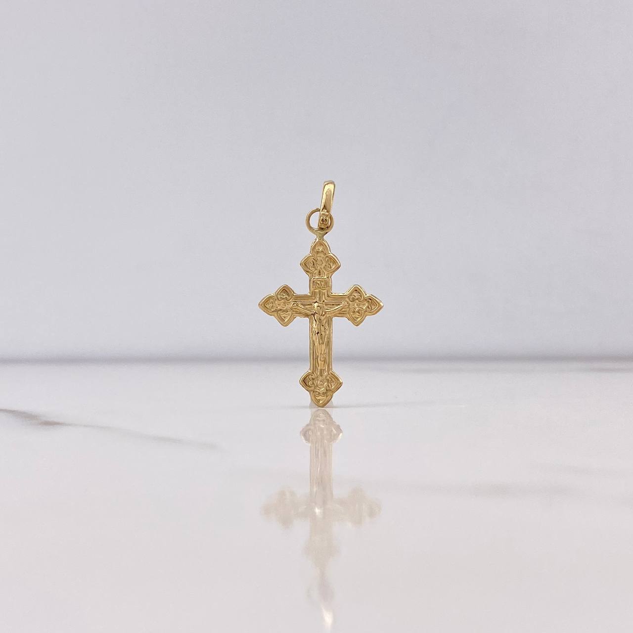 Dije Cruz Cristo Gotica 0.85gr / 3cm / Oro Amarillo $