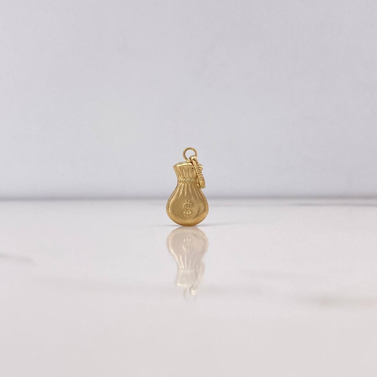 Dije Bolsa Dinero 0.65gr / 2.3cm / Liso Oro Amarillo $