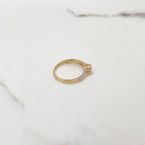 Anillo Linea Invertida 1.9gr / T6 3/4 / Solitario Circones Blancos Dos Oros Amarillo Blanco $