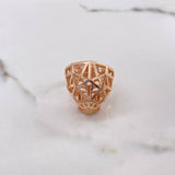 Anillo Pantera Filigrana 13.3gr / T10 1/4 / Circones Verdes Oro Rosa $