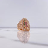 Anillo Virgen Guadalupe 11.95gr / T11 3/4 / Circones Blancos Verdes Fucsias Oro Rosa $