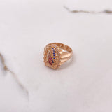 Anillo Virgen Guadalupe 6.85gr / T8 / Circones Blancos Azules Fucsias Oro Rosa $