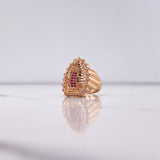 Anillo Virgen Guadalupe 6.65gr / T5 1/2 / Circones Blancos Verdes Fucsias Oro Rosa $