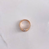 Anillo Corona RX 6.1gr / T8 1/2 / Circones Blancos Dos Oros Blanco Rosa $