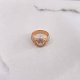 Anillo Corona RX 6.1gr / T8 1/2 / Circones Blancos Dos Oros Blanco Rosa $