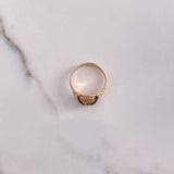 Anillo Buho 5.05gr / T9 3/4 / Circones Blancos Oro Rosa $