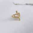 Anillo Serpiente 3.3gr / T7 3/4 / Circones Blancos Verdes Oro Amarillo $