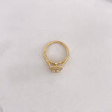 Anillo Halo 4.65gr / T6 1/4 / Circones Blancos Oro Amarillo $