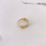 Anillo Linea Corchete 2.85gr / T7 / Circones Blancos Verdes Oro Amarillo $