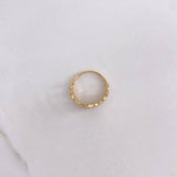 Anillo Corona Corazones 3.4gr / T6 1/4 / Circones Blancos Dos Oros Amarillo Blanco $