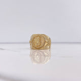 Anillo Cinturon Octagono Caballo 11.8gr / T9 3/4 / Circones Blancos Oro Amarillo $