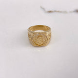 Anillo Cinturon Octagono Caballo 11.8gr / T9 3/4 / Circones Blancos Oro Amarillo $