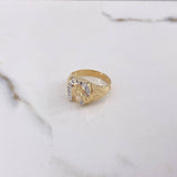 Anillo Herradura Caballo 6.05gr / T8 3/4 / Circones Blancos Dos Oros Amarillo Blanco $