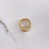 Anillo Brujula 11gr / T10 3/4 / Circones Blancos Tres Oros $