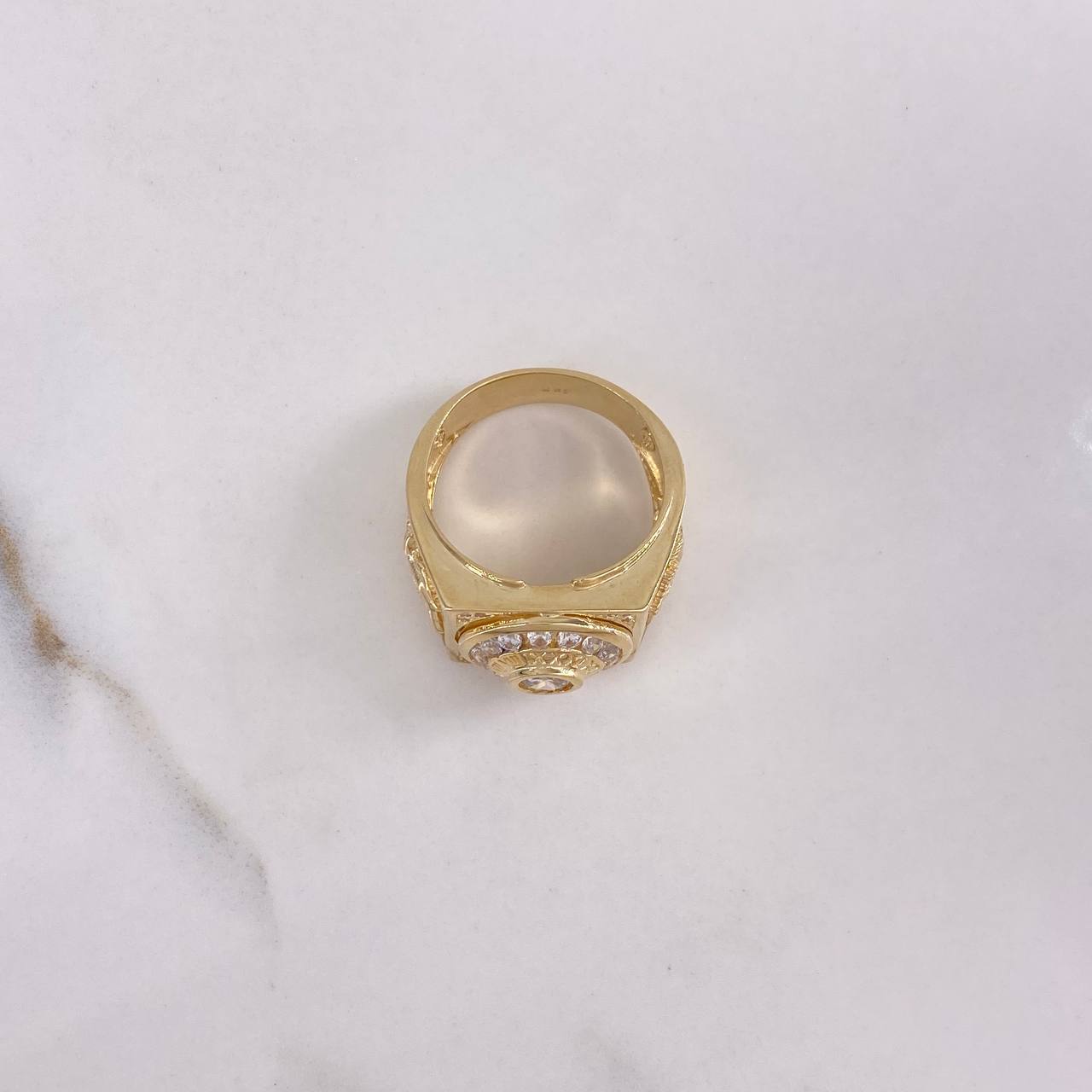 Anillo Crono Tempo Aguila 12.45gr / T9 3/4 / Circones Blancos Oro Amarillo $