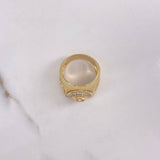 Anillo Crono Tempo Aguila 12.45gr / T9 3/4 / Circones Blancos Oro Amarillo $