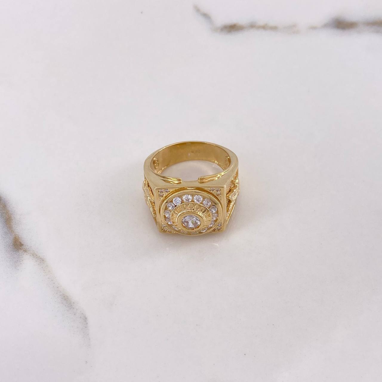 Anillo Crono Tempo Aguila 12.45gr / T9 3/4 / Circones Blancos Oro Amarillo $