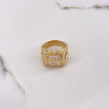 Anillo Crono Tempo Aguila 12.45gr / T9 3/4 / Circones Blancos Oro Amarillo $