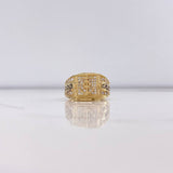 Anillo Ancla Tribal 8.3gr / T10 1/2 / Circones Blancos Oro Amarillo $