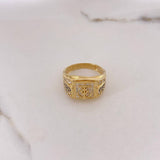 Anillo Ancla Tribal 8.3gr / T10 1/2 / Circones Blancos Oro Amarillo $