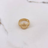 Anillo Corona RX 5.75gr / T7 1/4 / Circones Blancos Oro Amarillo $