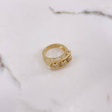 Anillo Bolas De Fuego 10gr / T11 1/4 / Circones Blancos Oro Amarillo $