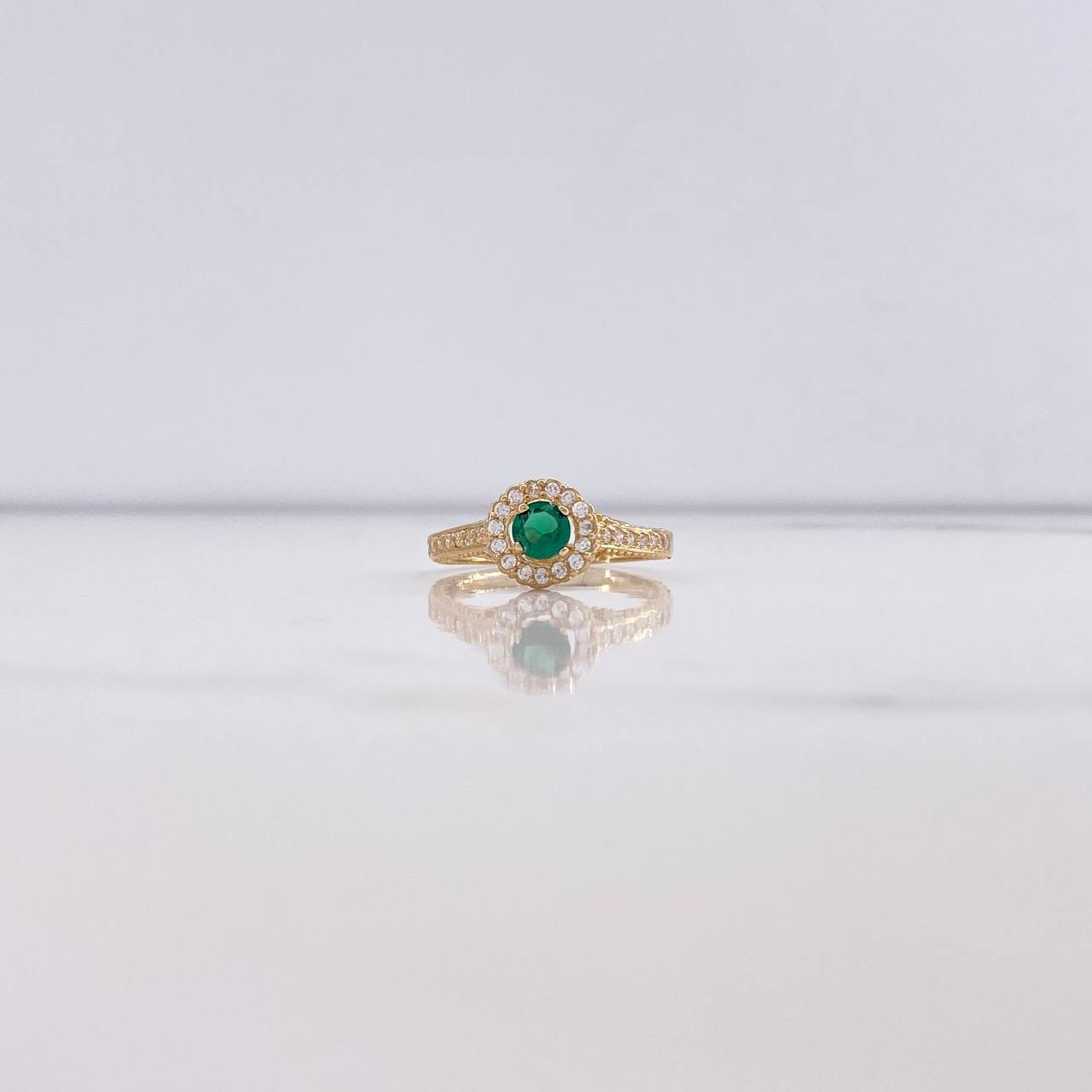 Anillo Halo 2.65gr / T7 1/4 / Circones Blancos Verde Oro Amarillo $