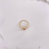 Anillo Ovalo 2.2gr / T7 / Circones Blancos Fucsia Oro Amarillo $