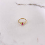 Anillo Ovalo 2.2gr / T7 / Circones Blancos Fucsia Oro Amarillo $