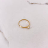 Anillo Solitario Ranura  1.8gr / T7 / Circon Blanco Oro Amarillo $