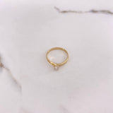 Anillo Solitario Ranura  1.8gr / T7 / Circon Blanco Oro Amarillo $