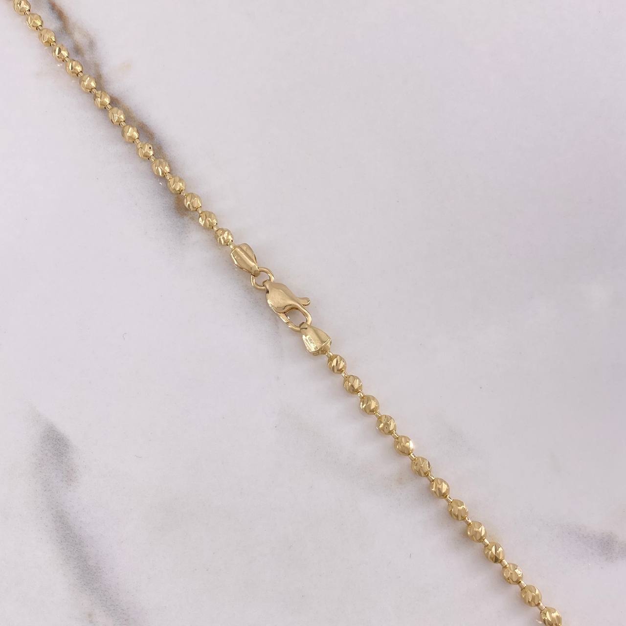 Cadena Militar 18.25gr / 60cm / 3mm Diamantada Oro Amarillo $