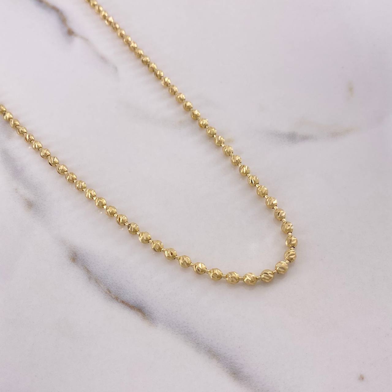 Cadena Militar 19.55gr / 60cm / 3mm Diamantada Oro Amarillo 18K $