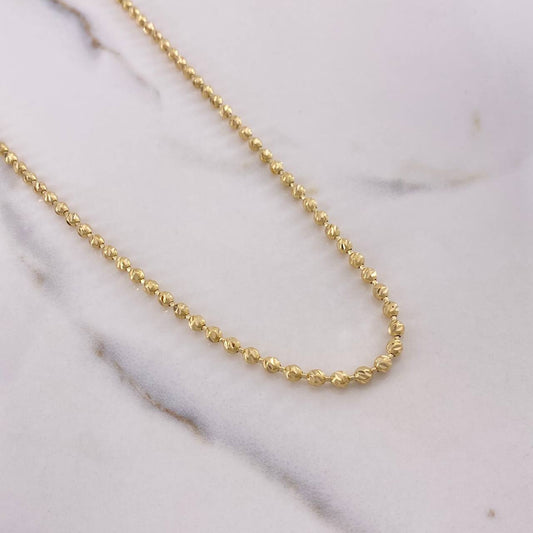 Cadena Militar 19.55gr / 60cm / 3mm Diamantada Oro Amarillo 18K $