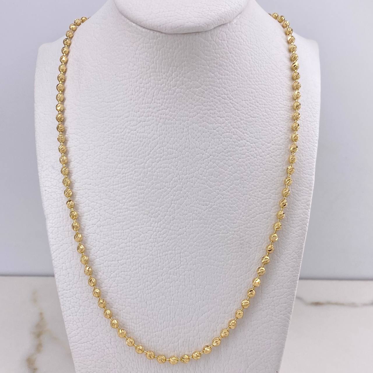 Cadena Militar 18.25gr / 60cm / 3mm Diamantada Oro Amarillo $