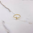 Anillo Rayo 1.45gr / T7 1/4 / Circones Blancos Oro Amarillo &