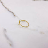 Anillo Rayo 1.45gr / T7 1/4 / Circones Blancos Oro Amarillo &