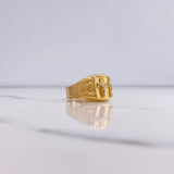 Anillo Sello Cristo 3.25gr / T10 3/4 / Dos Oros Amarillo Blanco &