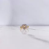 Anillo 15s Corazon  3gr / T7 1/4  / Circones Blancos Oro Amarillo &