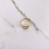 Anillo 15s Corazon  3gr / T7 1/4  / Circones Blancos Oro Amarillo &