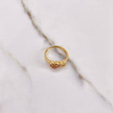 Anillo 15s Fresa  2.4gr / T5 3/4  / Circones Fucsia  Oro Amarillo &