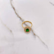 Anillo Centinela  3.4gr / T7 / Circones Blancos Verdes  Oro Amarillo &