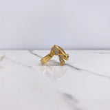 Anillo Rana  6.9gr / T8 1/4 / Circones Azules  Oro Amarillo &