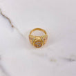 Anillo Signo Peso 10.8gr / T11 1/4 / Circones Blancos Dos Oros Amarillo Rosa &