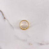 Anillo Oso Ts  3.65gr / T6 1/2 / Circones Blancos Negros  Oro Amarillo &