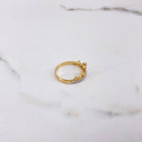 Anillo Tiara Estrellas  2.7gr / T8 / Circones Blancos  Oro Amarillo &