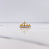 Anillo Tiara Estrellas  2.7gr / T8 / Circones Blancos  Oro Amarillo &