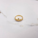 Anillo Tiara Estrellas  2.7gr / T8 / Circones Blancos  Oro Amarillo &